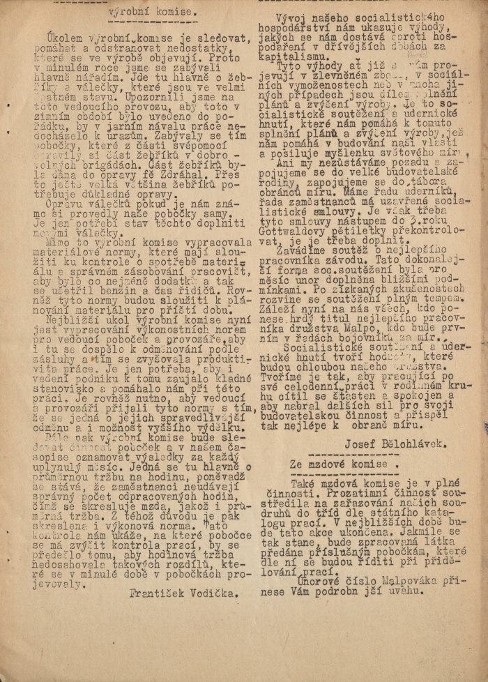 Náhledový obrázek Malpovák, rok 1951, číslo 1 - 2
