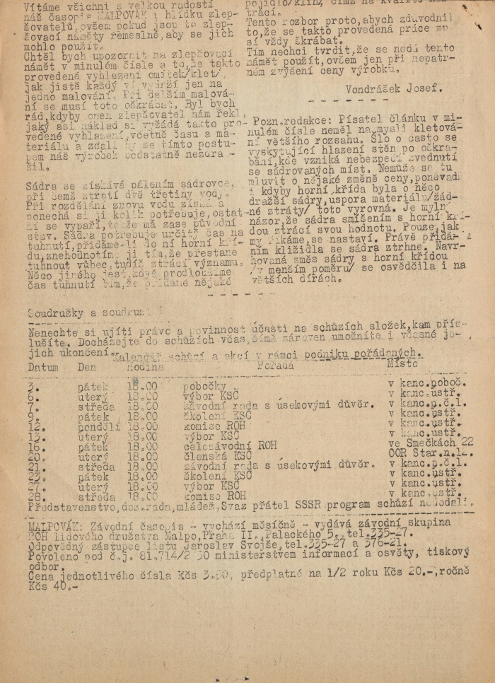 Náhledový obrázek Malpovák, rok 1951, číslo 2 - 4