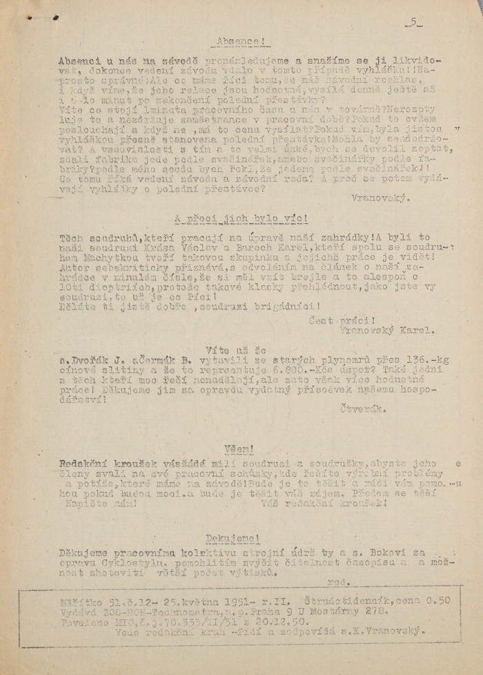 Náhledový obrázek Měřítko, rok 1951, číslo 12 - 5