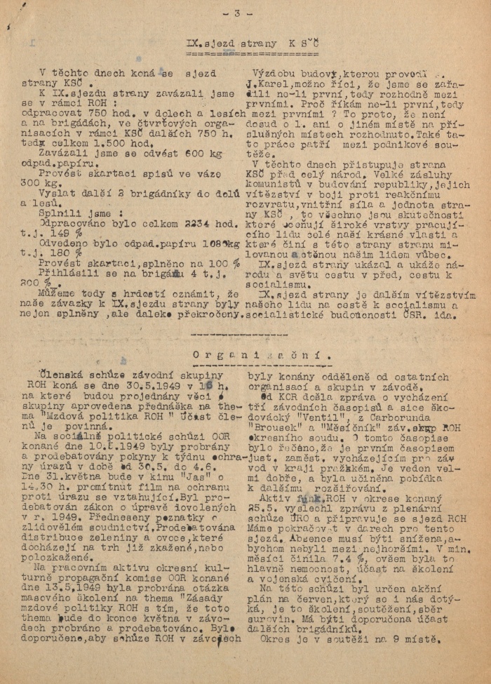 Náhledový obrázek Měsíčník zaměstnanců ROH okr. soudu Ml. Boleslav, rok 1949, číslo 2-3 - 3