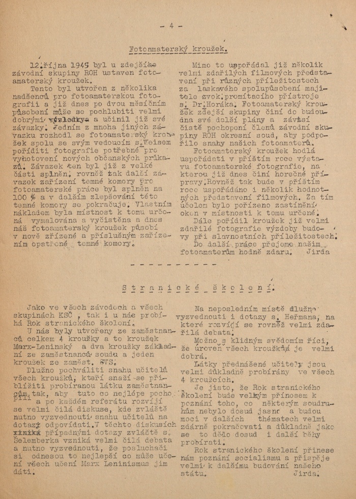 Náhledový obrázek Měsíčník zaměstnanců ROH okr. soudu Ml. Boleslav, rok 1949, číslo 6 - 4