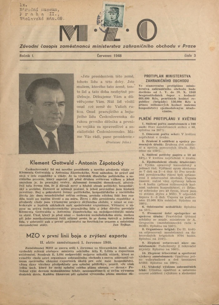 Náhledový obrázek předmětu MZO, rok 1948, číslo 3