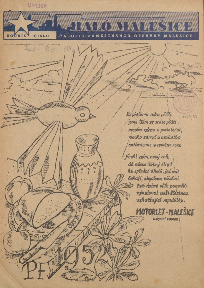 Náhledový obrázek Haló Malešice, rok 1952, číslo 1 - 1