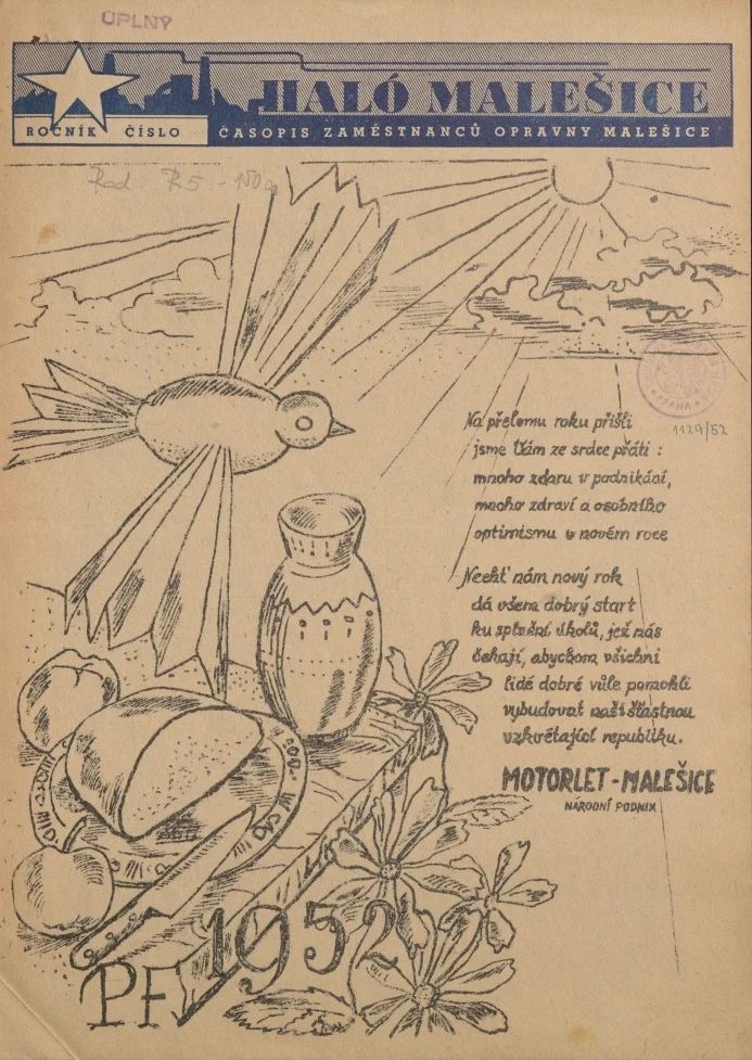 Náhledový obrázek předmětu Haló Malešice, rok 1952, číslo 1