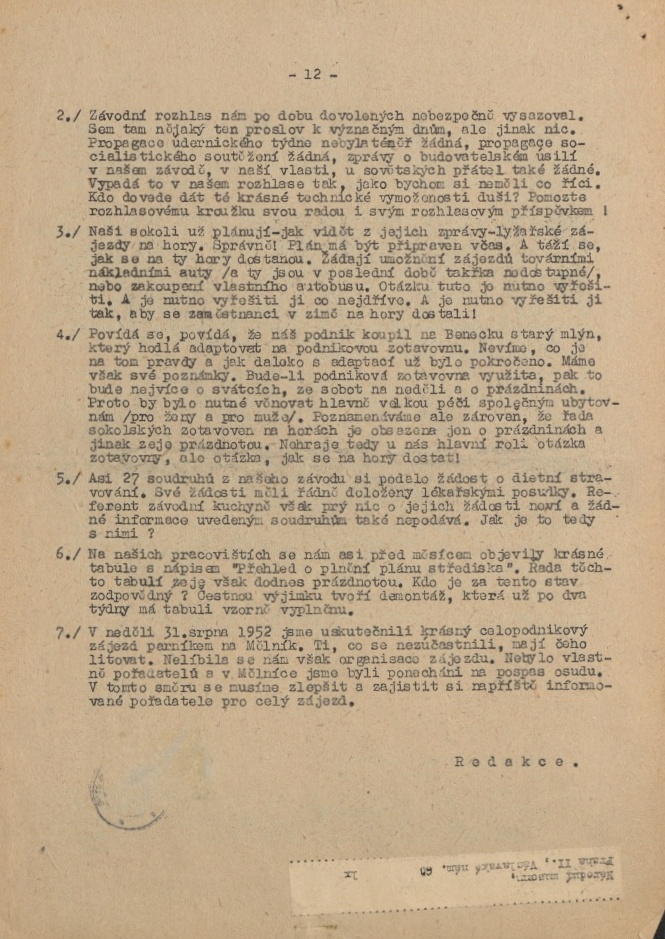 Náhledový obrázek Haló Malešice, rok 1952, číslo 2 - 12