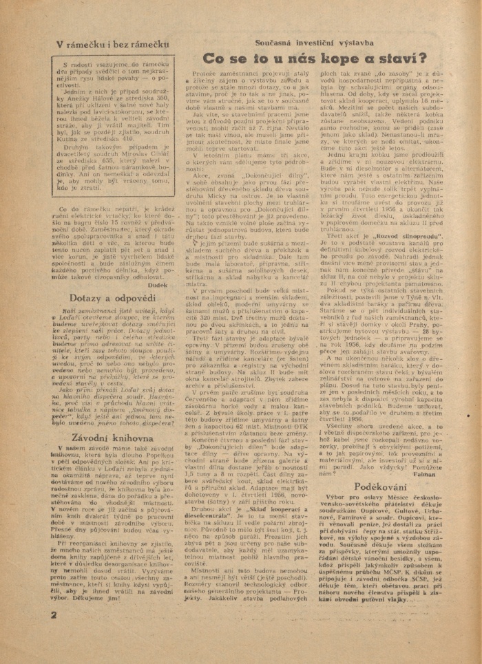 Náhledový obrázek Loďař, rok 1955, číslo 21 - 2