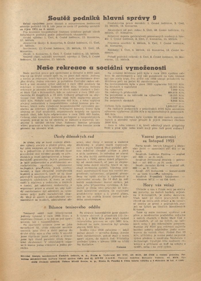 Náhledový obrázek Loďař, rok 1955, číslo 21 - 3
