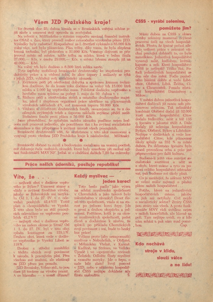 Náhledový obrázek Mělnický zemědělec, rok 1952, číslo 18 - 3