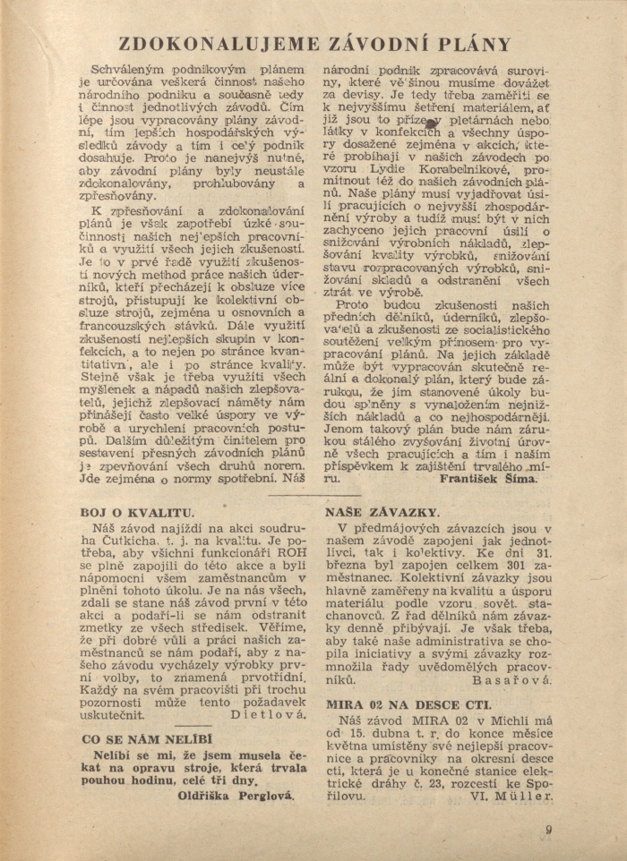 Náhledový obrázek Mira, rok 1951, číslo 1 - 9
