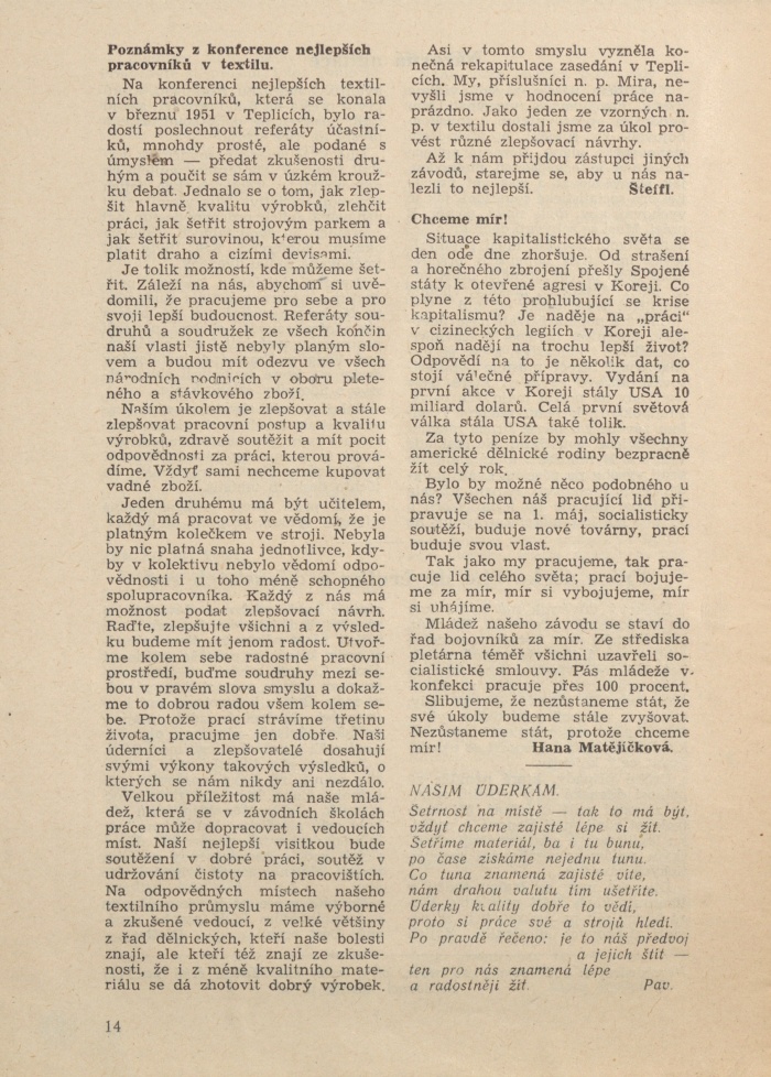 Náhledový obrázek Mira, rok 1951, číslo 1 - 12