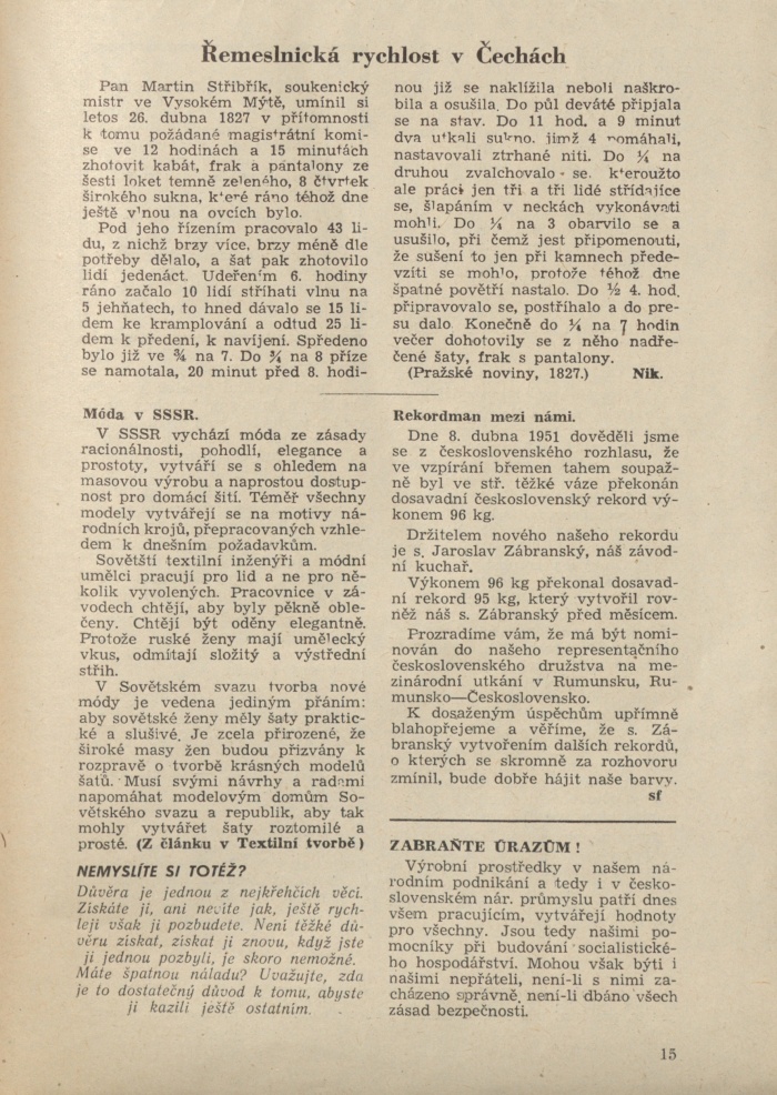 Náhledový obrázek Mira, rok 1951, číslo 1 - 13