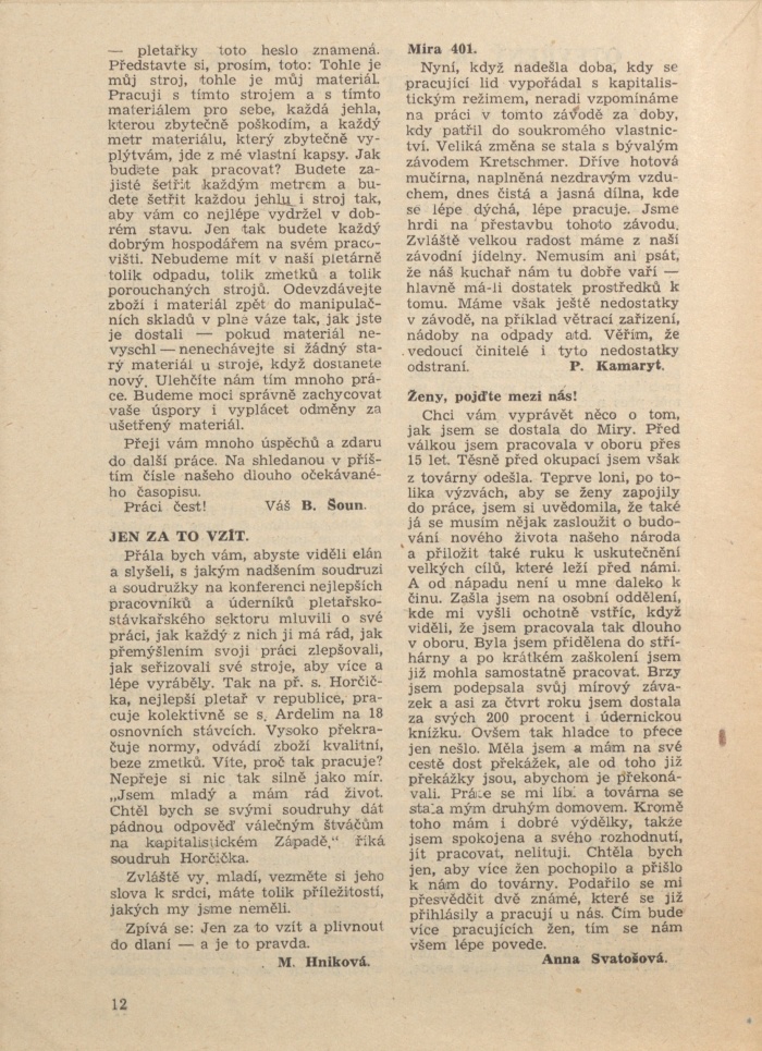 Náhledový obrázek Mira, rok 1951, číslo 1 - 10
