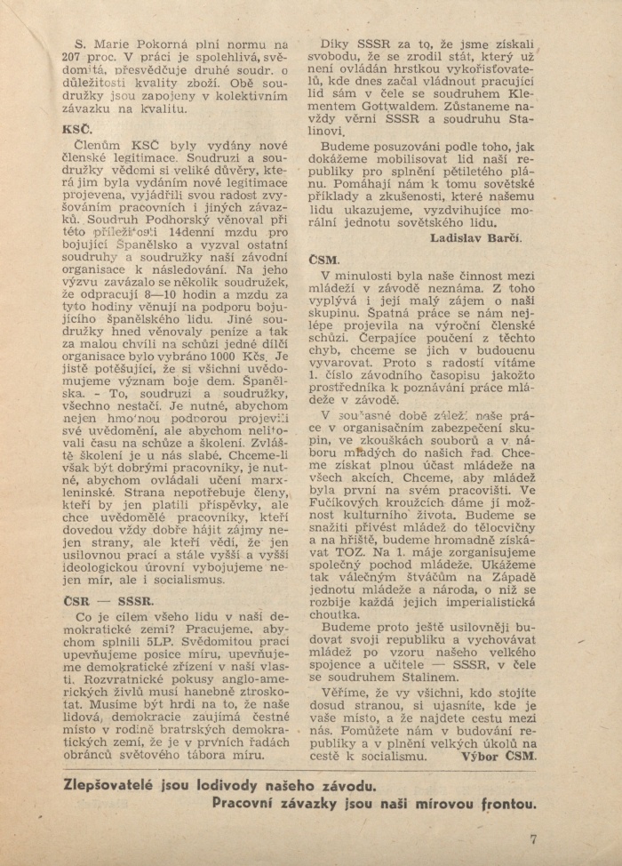 Náhledový obrázek Mira, rok 1951, číslo 1 - 7