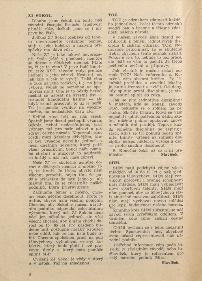 Náhledový obrázek Mira, rok 1951, číslo 1 - 8