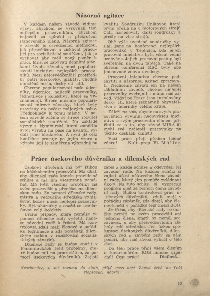 Náhledový obrázek Mira, rok 1951, číslo 1 - 11
