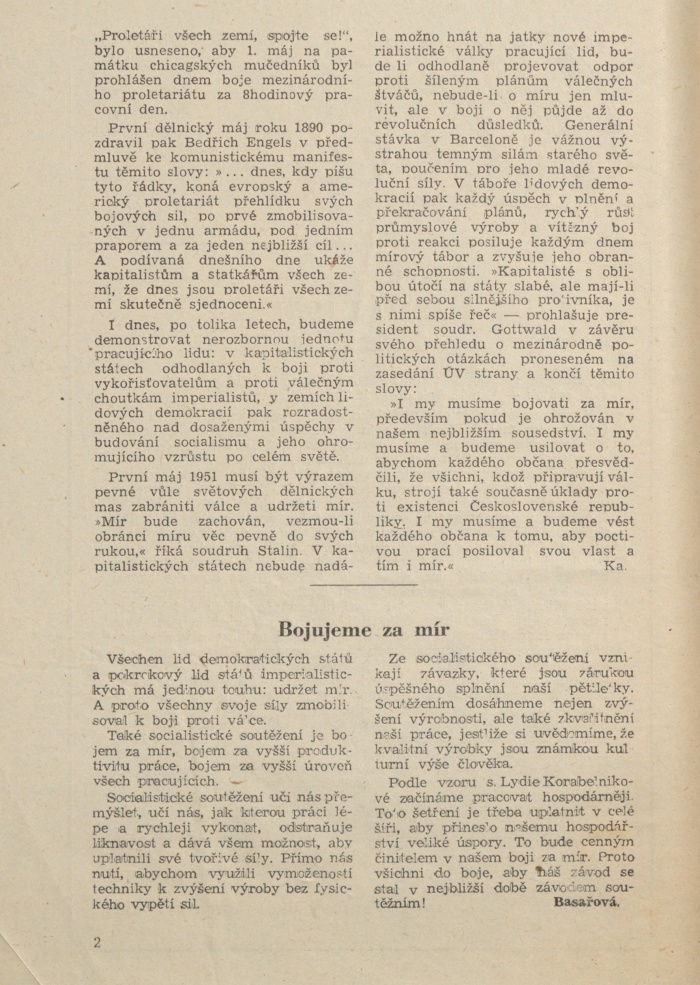 Náhledový obrázek Mira, rok 1951, číslo 1 - 2