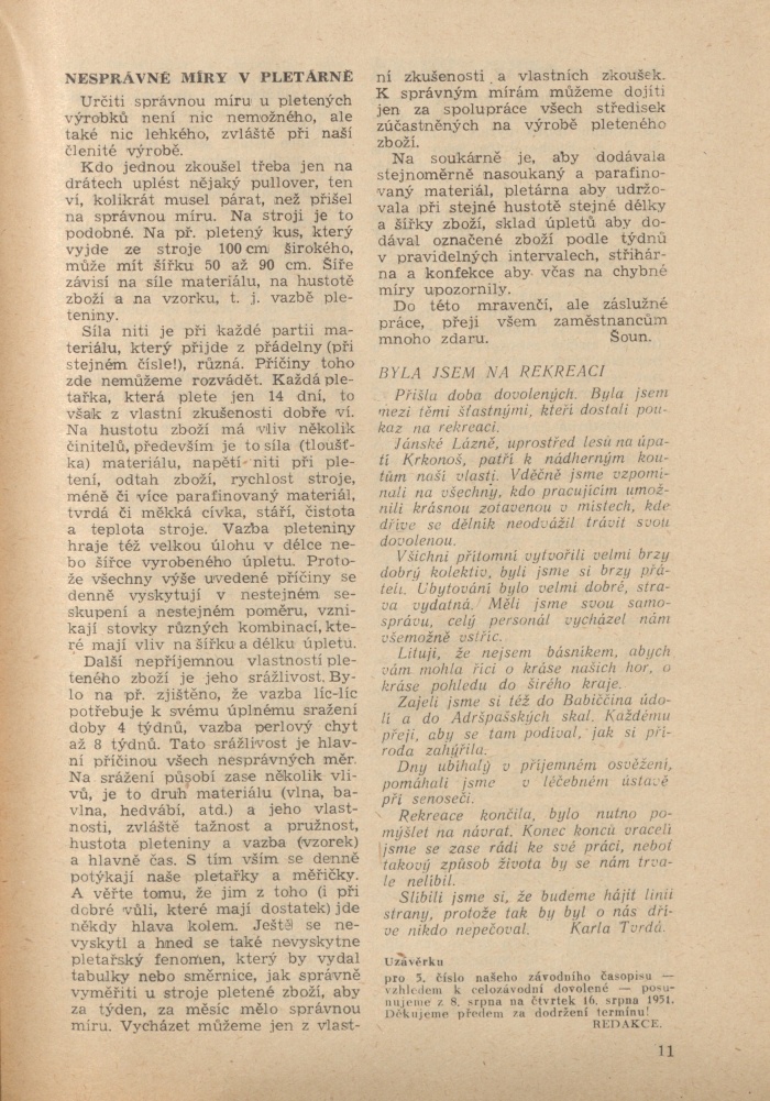 Náhledový obrázek Mira, rok 1951, číslo 4 - 11
