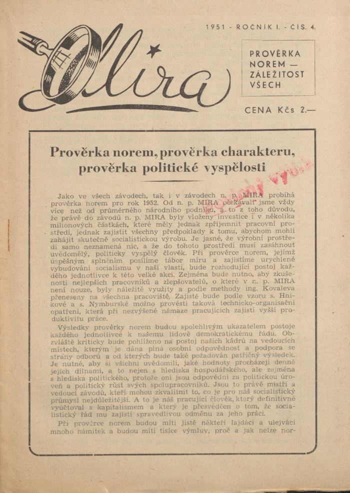 Náhledový obrázek Mira, rok 1951, číslo 4 - 1