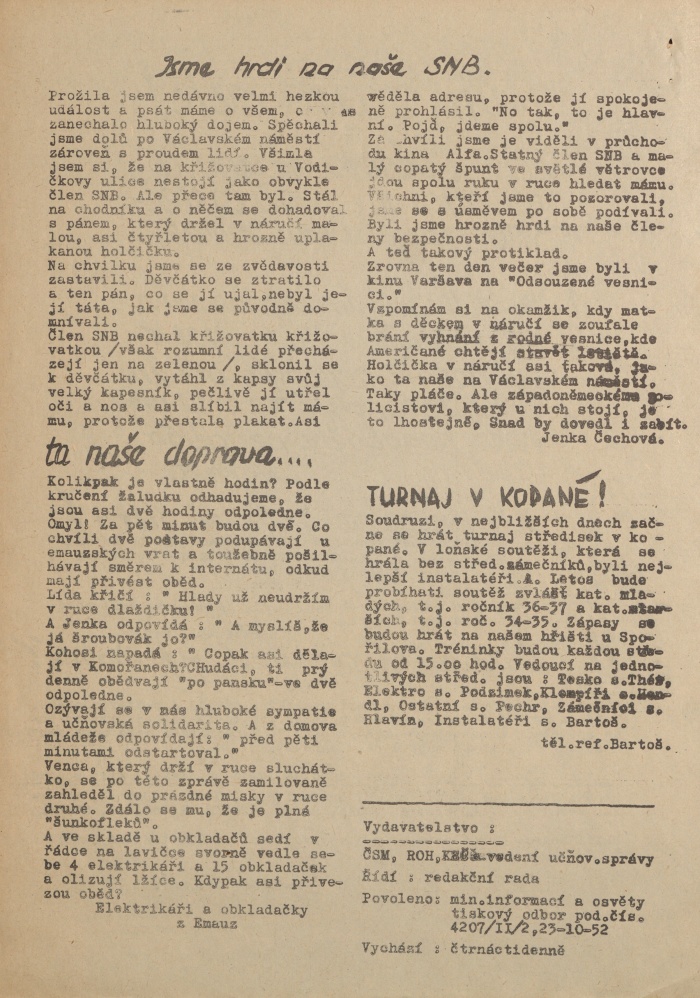 Náhledový obrázek Míru vstříc, rok 1953, číslo 2 - 6