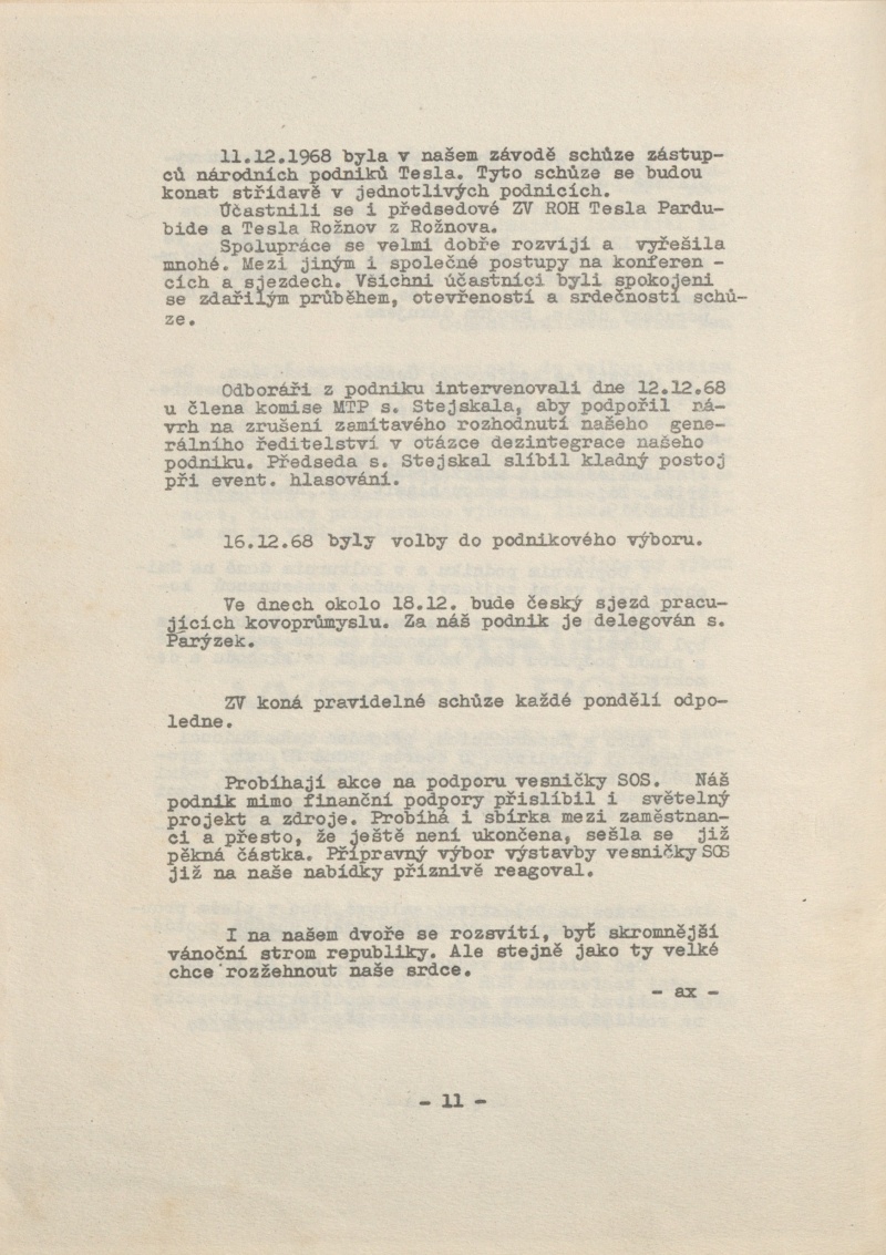 Náhledový obrázek Zpravodaj Tesla Holešovice, rok 1968, číslo 2 - 13