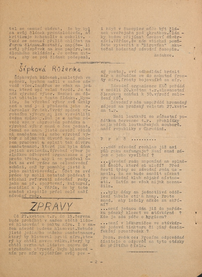 Náhledový obrázek Mirovák, rok 1951, číslo 1 - 1