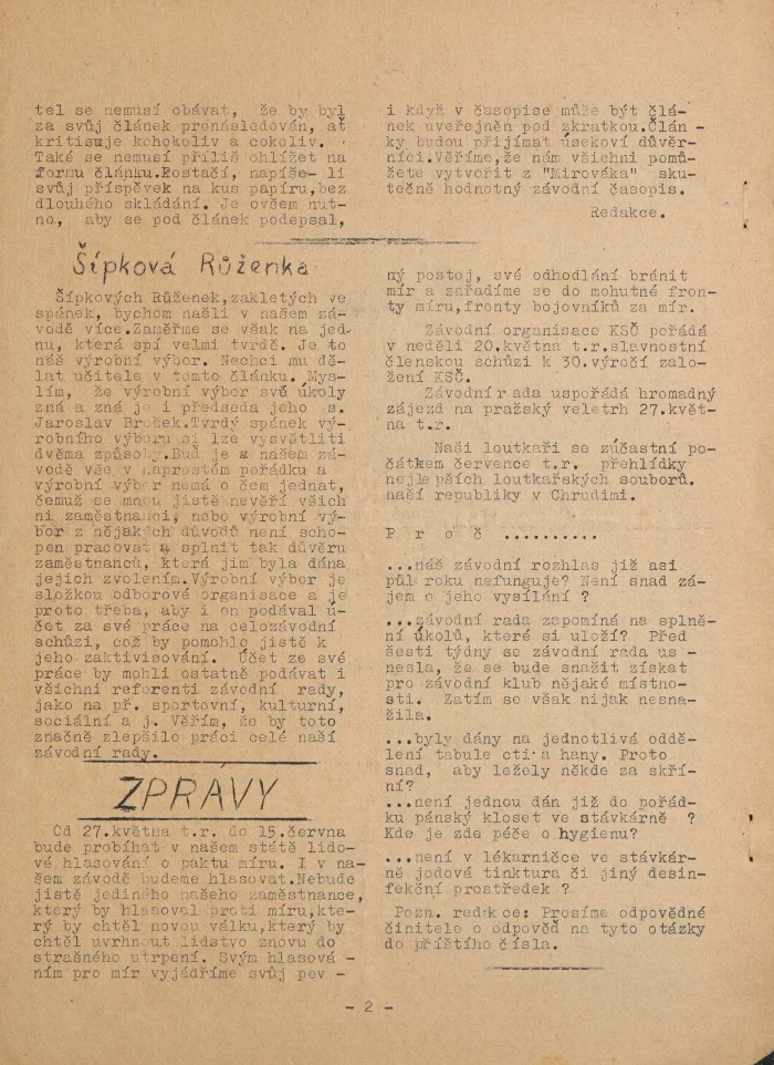 Náhledový obrázek předmětu Mirovák, rok 1951, číslo 1
