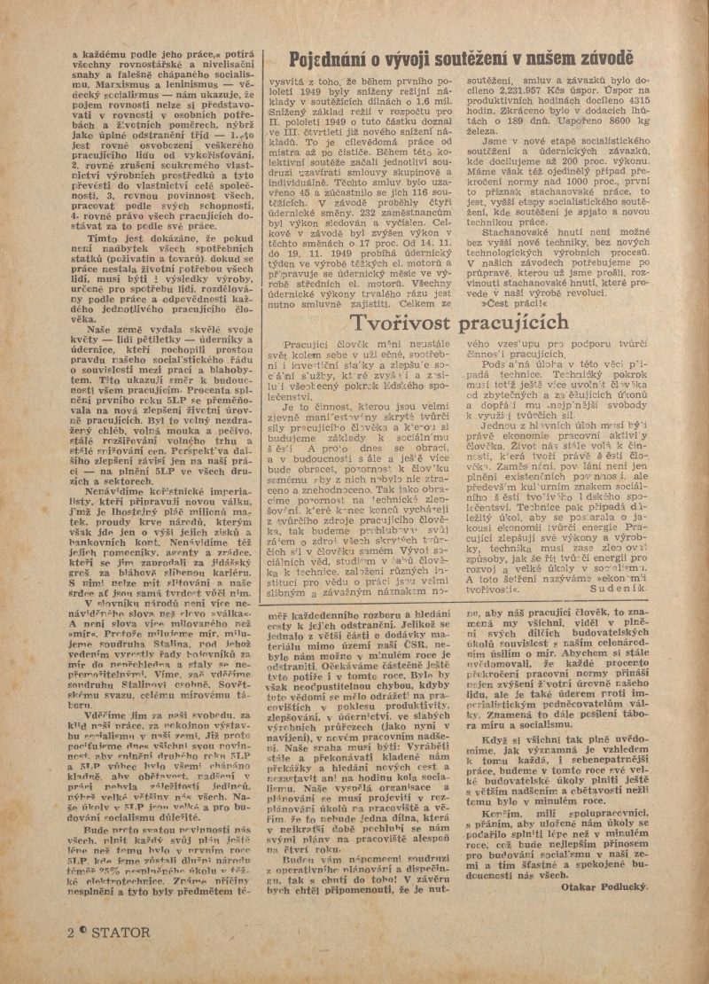 Náhledový obrázek Stator, rok 1950, číslo 1 - 2