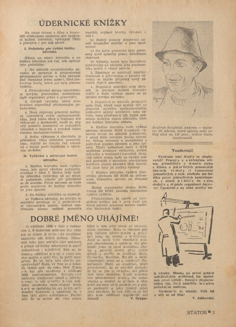 Náhledový obrázek Stator, rok 1950, číslo 1 - 3