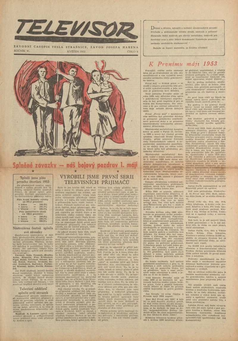 Náhledový obrázek předmětu Televisor, rok 1953, číslo 6