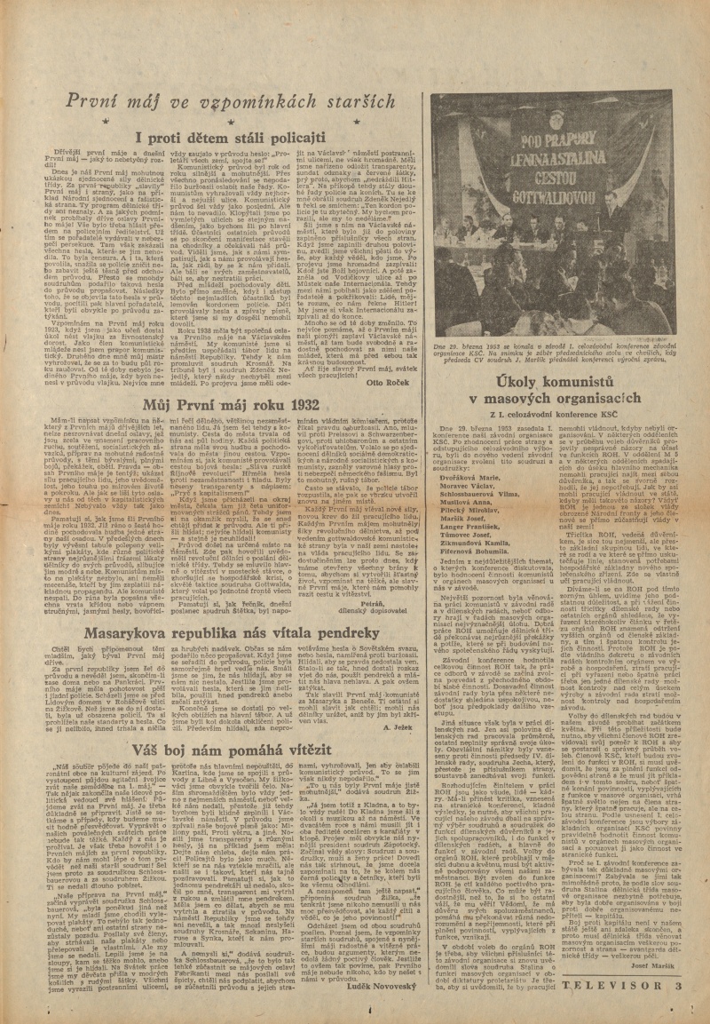 Náhledový obrázek Televisor, rok 1953, číslo 6 - 3