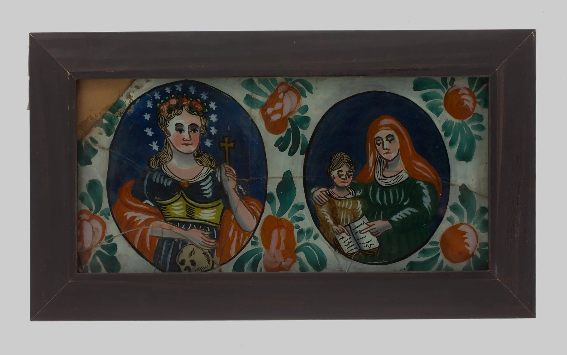 Náhledový obrázek předmětu Diptych sv. Anna a sv. Rozálie (podmalba na skle)