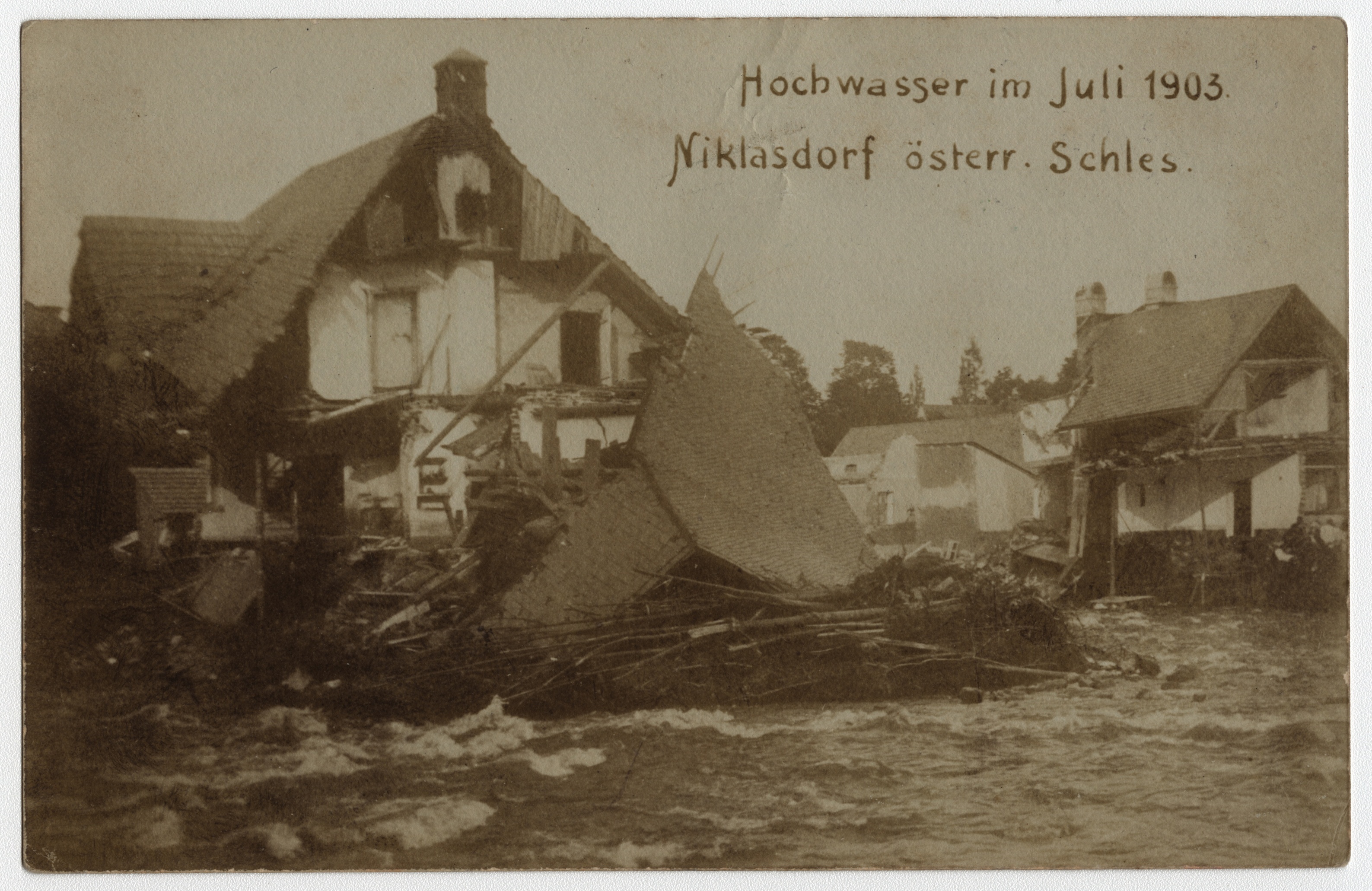 Náhledový obrázek Povodeň r. 1903: Mikulovice (čb. fotografie) - 1