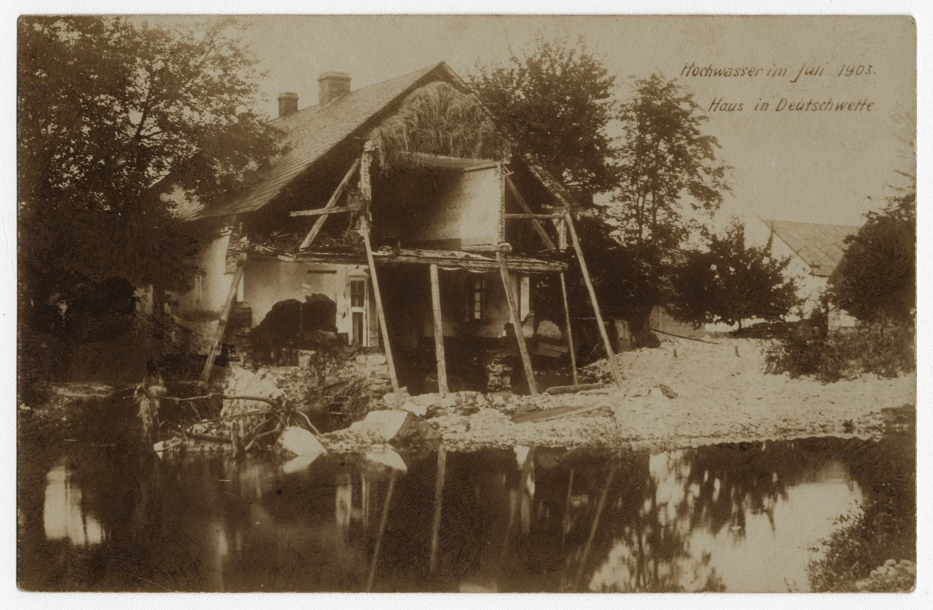Náhledový obrázek předmětu Povodeň r. 1903: Nowy Świętów (čb. fotografie)