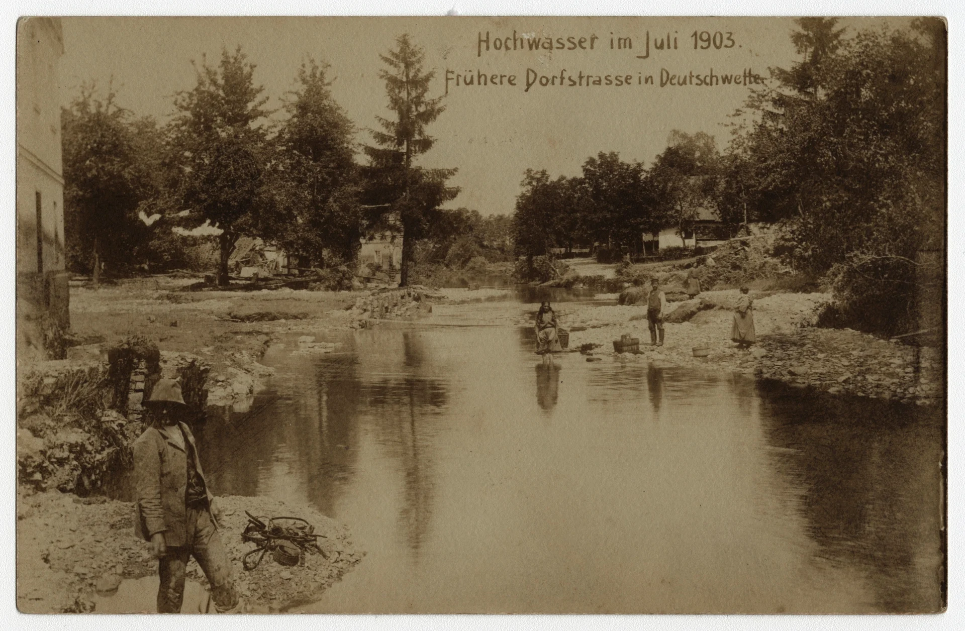 Náhledový obrázek předmětu Povodeň r. 1903: Nowy Świętów (čb. fotografie)