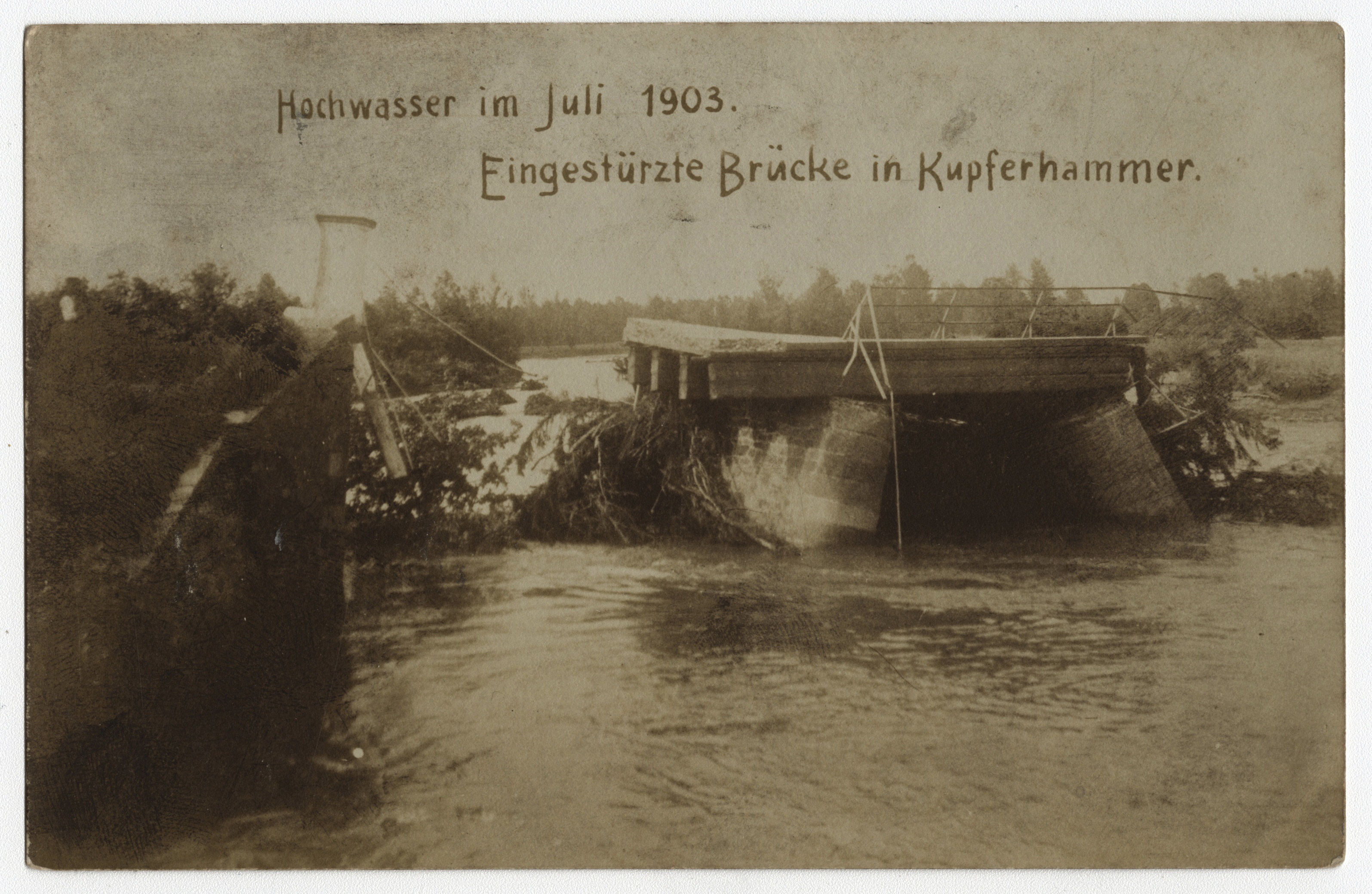 Náhledový obrázek Povodeň r. 1903: Miedniki (čb. fotografie) - 1