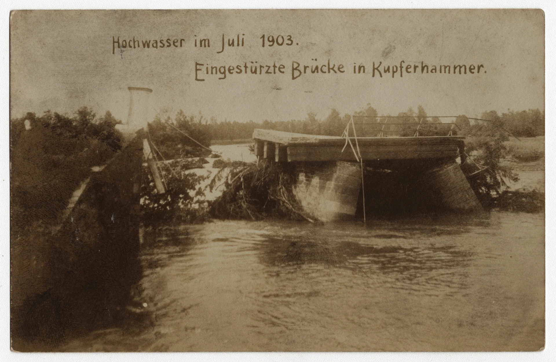 Náhledový obrázek předmětu Povodeň r. 1903: Miedniki (čb. fotografie)
