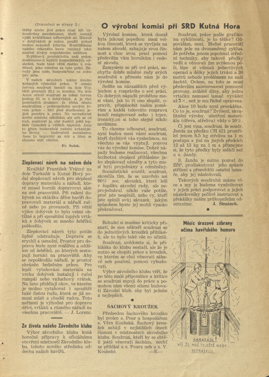 Náhledový obrázek Kutnohorští havíři, rok 1952, číslo 2 - 3