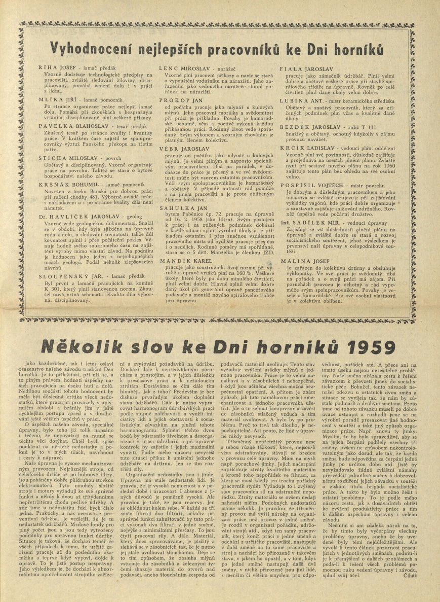 Náhledový obrázek Kutnohorští havíři, rok 1959, číslo 8-9 - 3