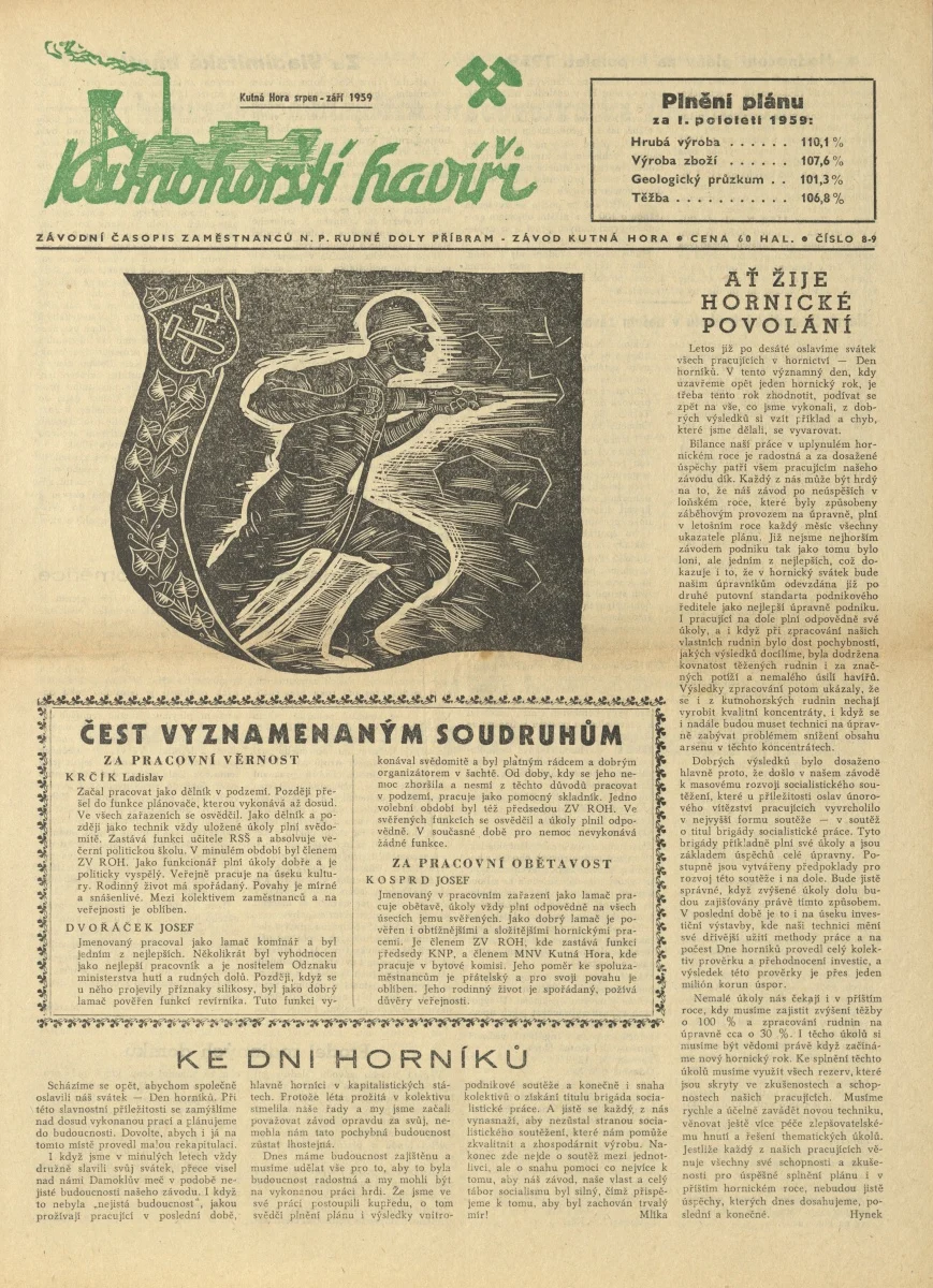 Náhledový obrázek předmětu Kutnohorští havíři, rok 1959, číslo 8-9