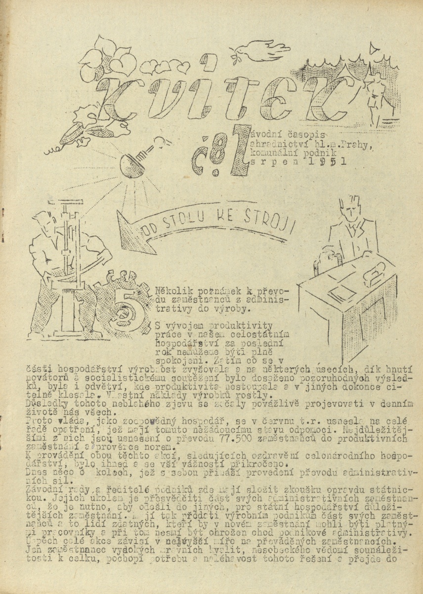 Náhledový obrázek Kvítek, rok 1951, číslo 8 - 1