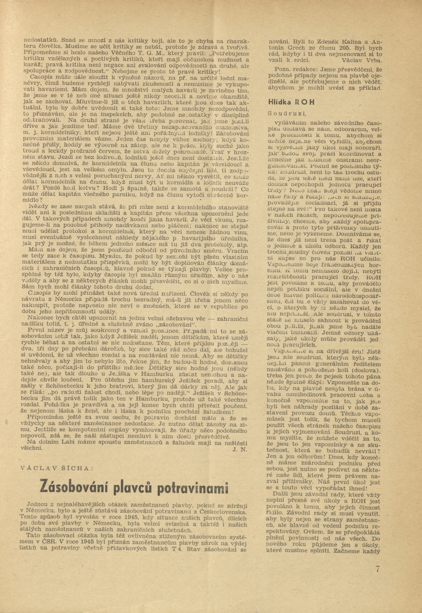 Náhledový obrázek Labský plavec, rok 1949, číslo 1 - 7