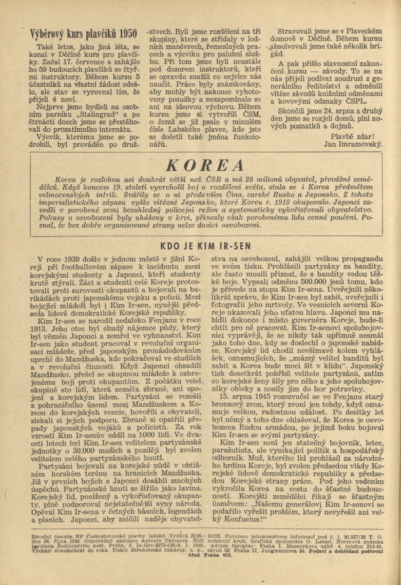 Náhledový obrázek Labský plavec, rok 1950, číslo 10 - 7