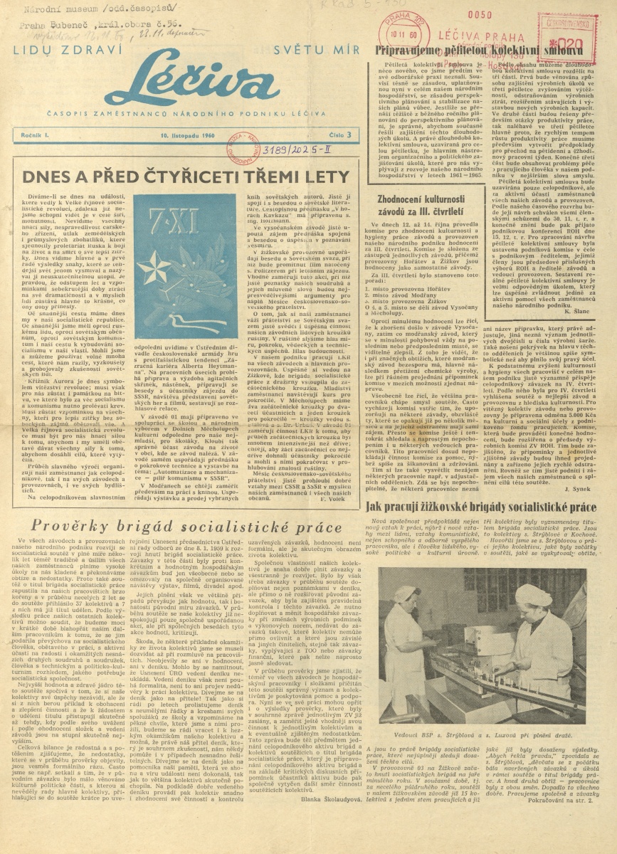 Náhledový obrázek Léčiva, rok 1960, číslo 3 - 1