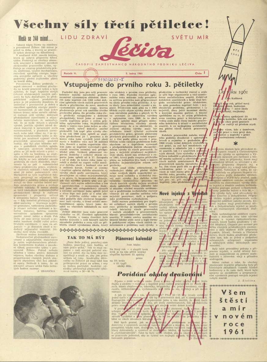 Náhledový obrázek Léčiva, rok 1961, číslo 1 - 1