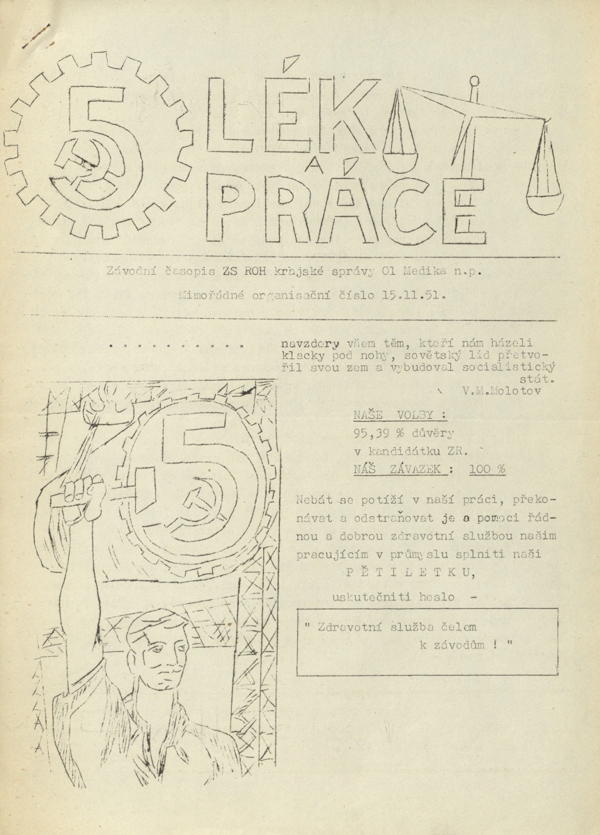 Náhledový obrázek Lék a práce, rok 1951, Mimořádné organisační číslo - 1