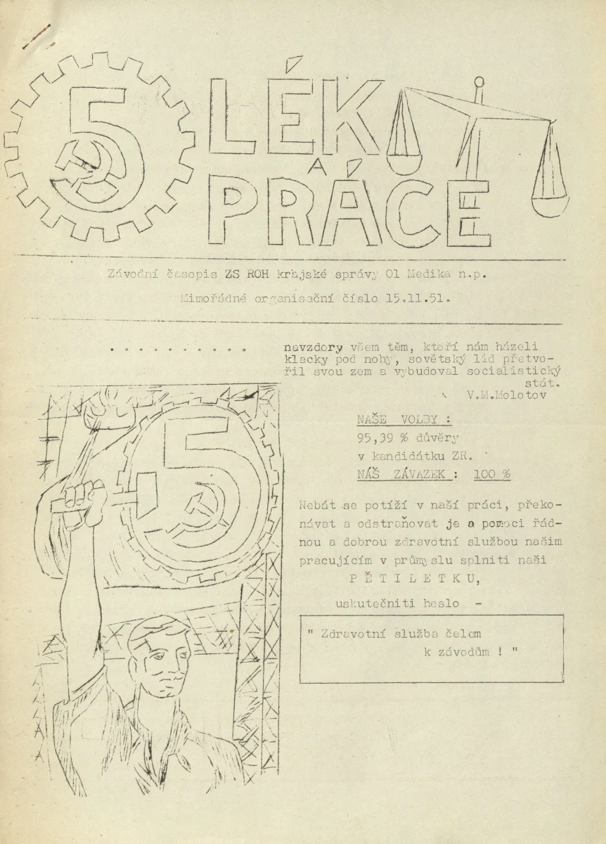 Náhledový obrázek předmětu Lék a práce, rok 1951, Mimořádné organisační číslo
