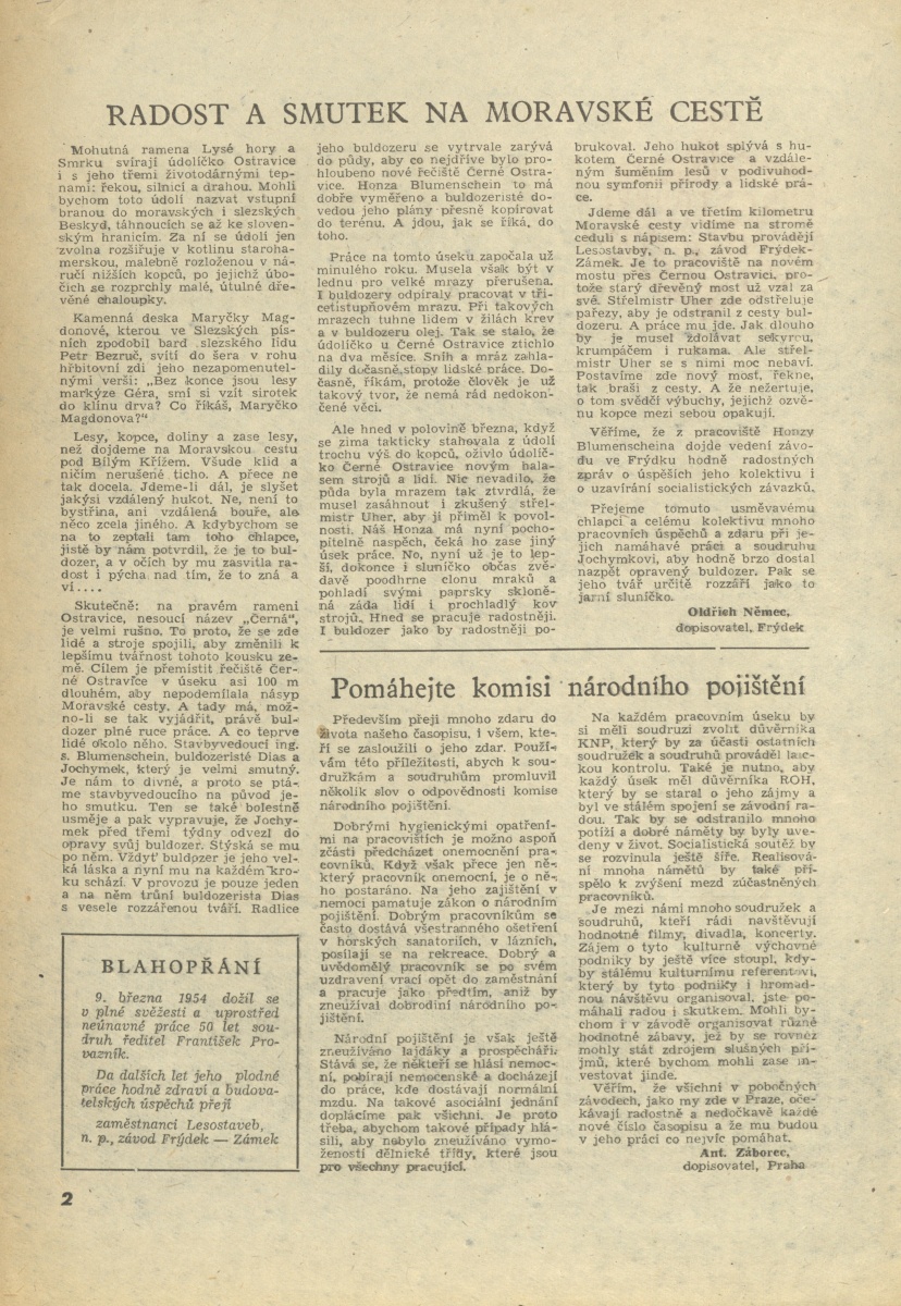 Náhledový obrázek Lesostavby, rok 1954, číslo 3 - 2