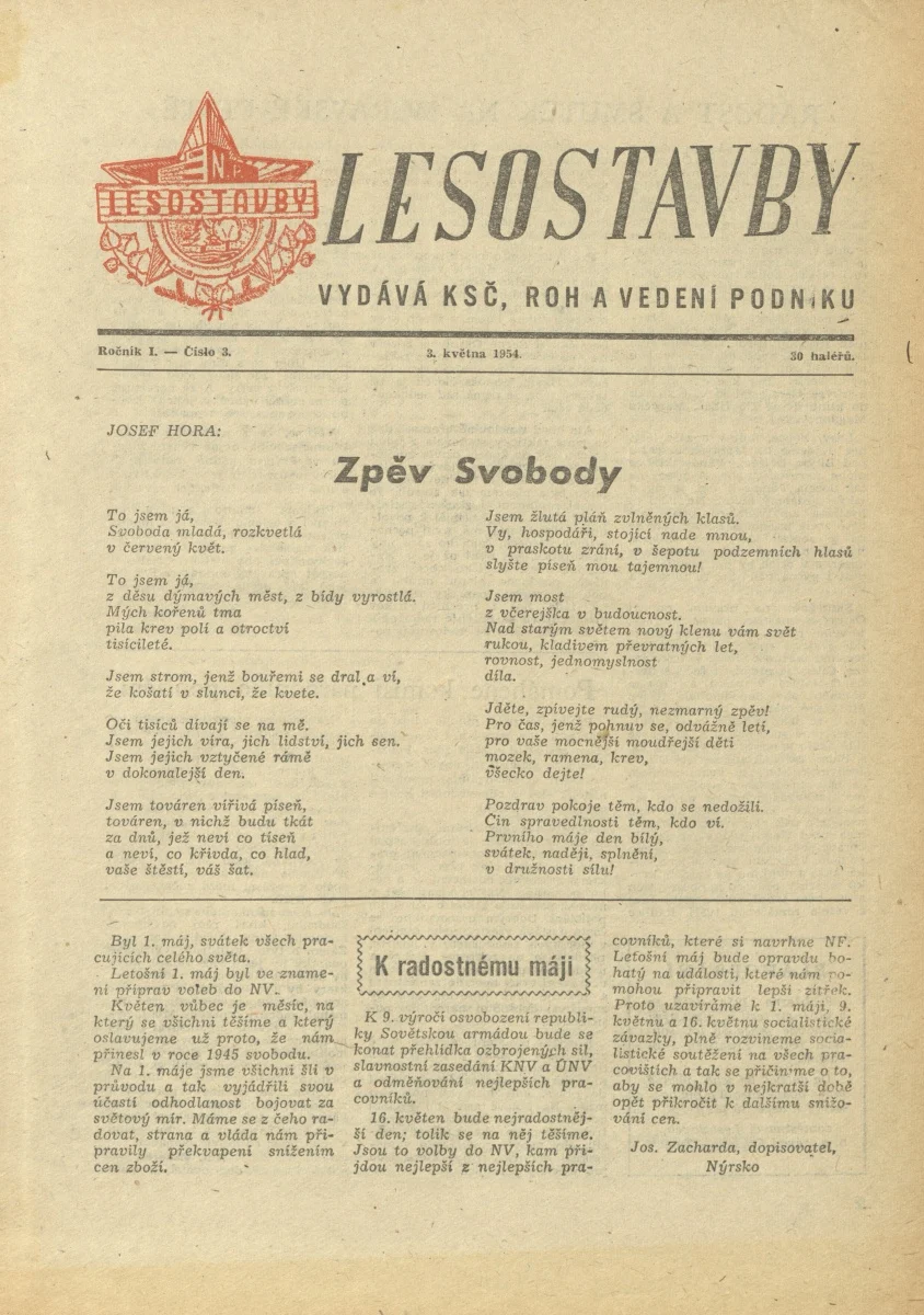Náhledový obrázek předmětu Lesostavby, rok 1954, číslo 3