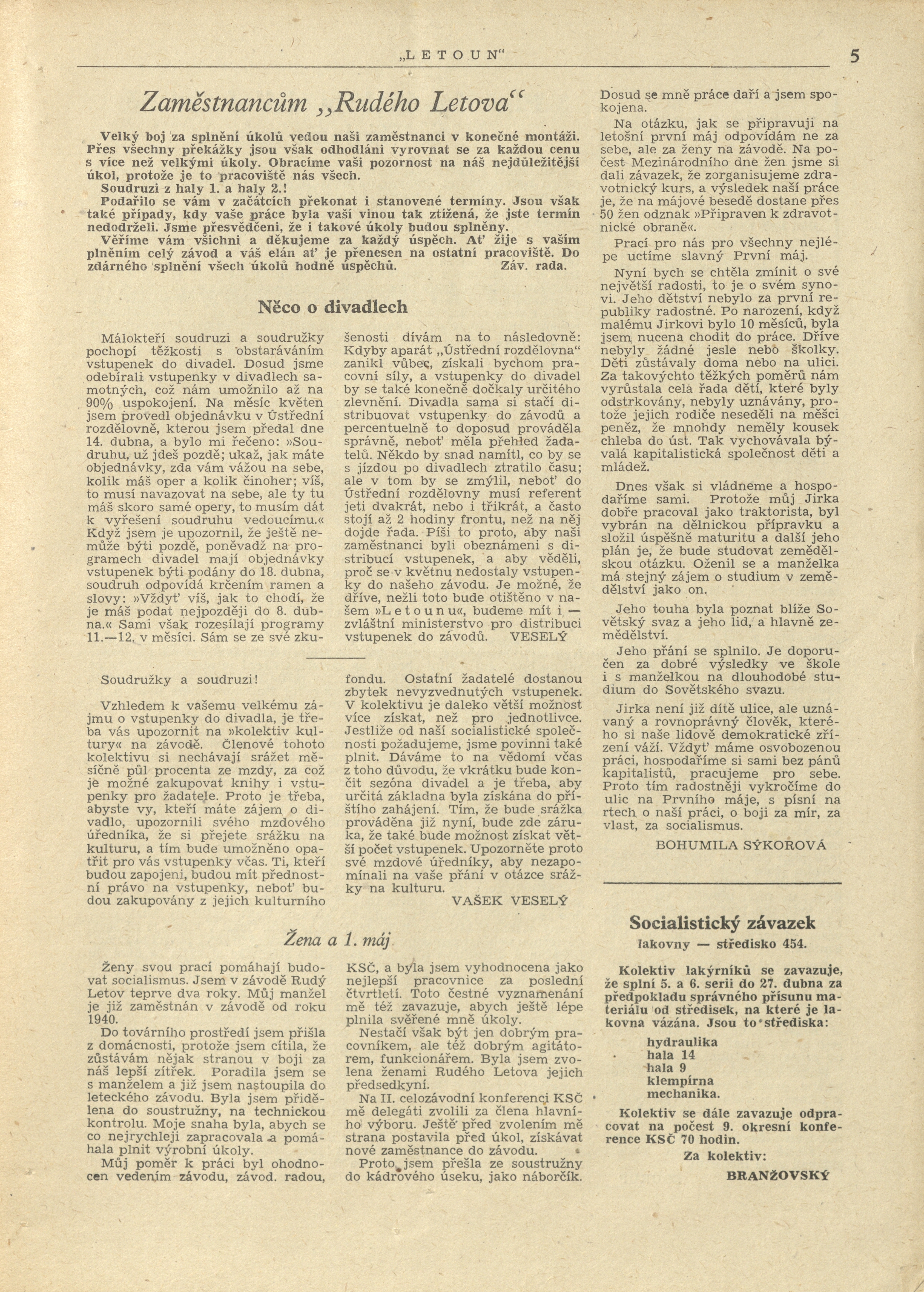 Náhledový obrázek Letoun, rok 1953, číslo 4 - 5