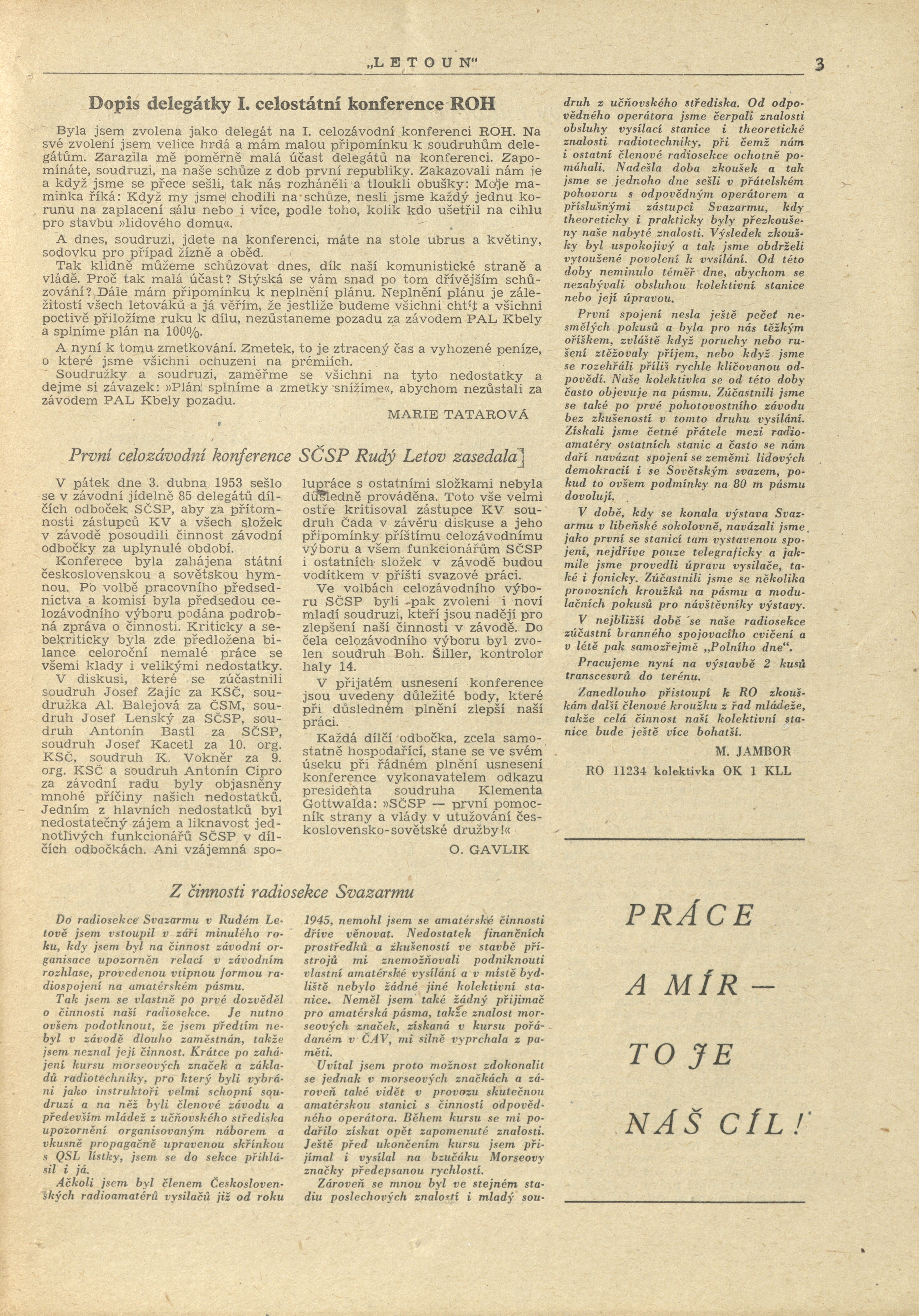 Náhledový obrázek Letoun, rok 1953, číslo 4 - 3